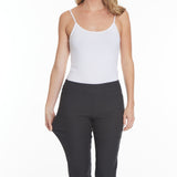 Solid Fine Line Twill Ankle Pant - Intense Gray