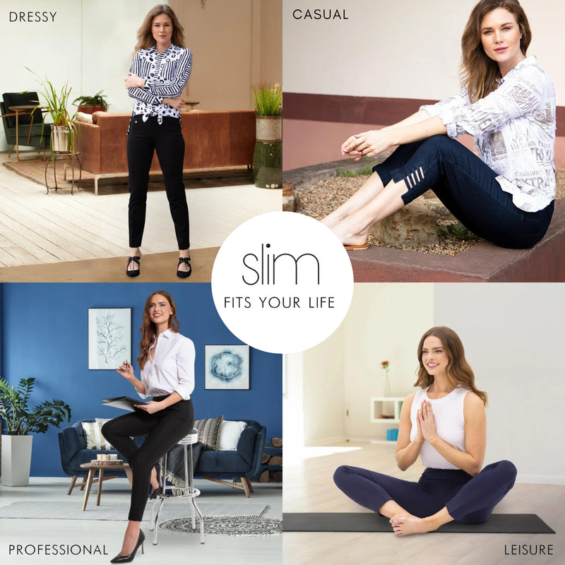SlimSation Snap-Hem Ankle Pants