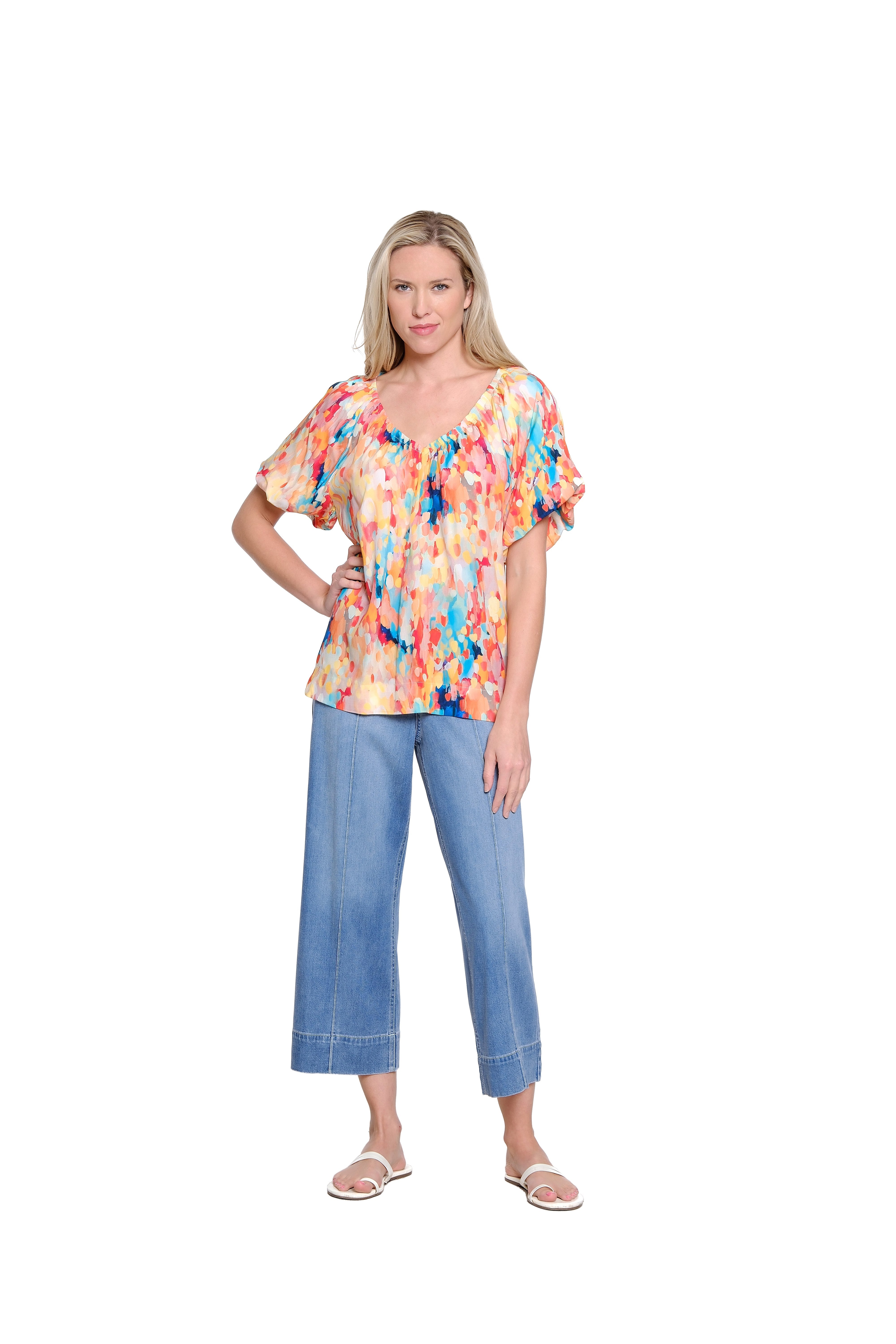 High-Rise Pintuck Crop Jean – Light Indigo
