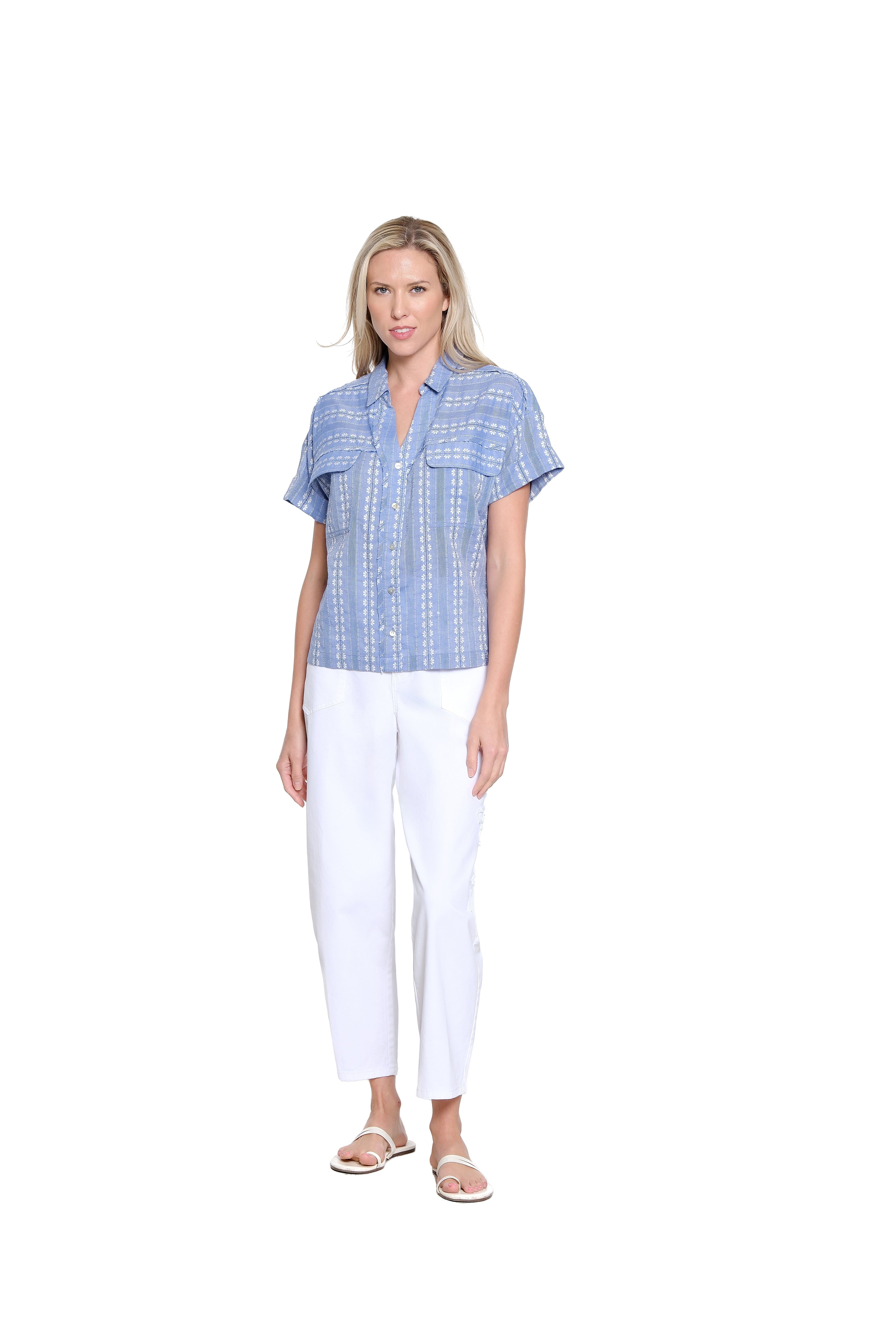 Tapered Leg Ankle Jean – White