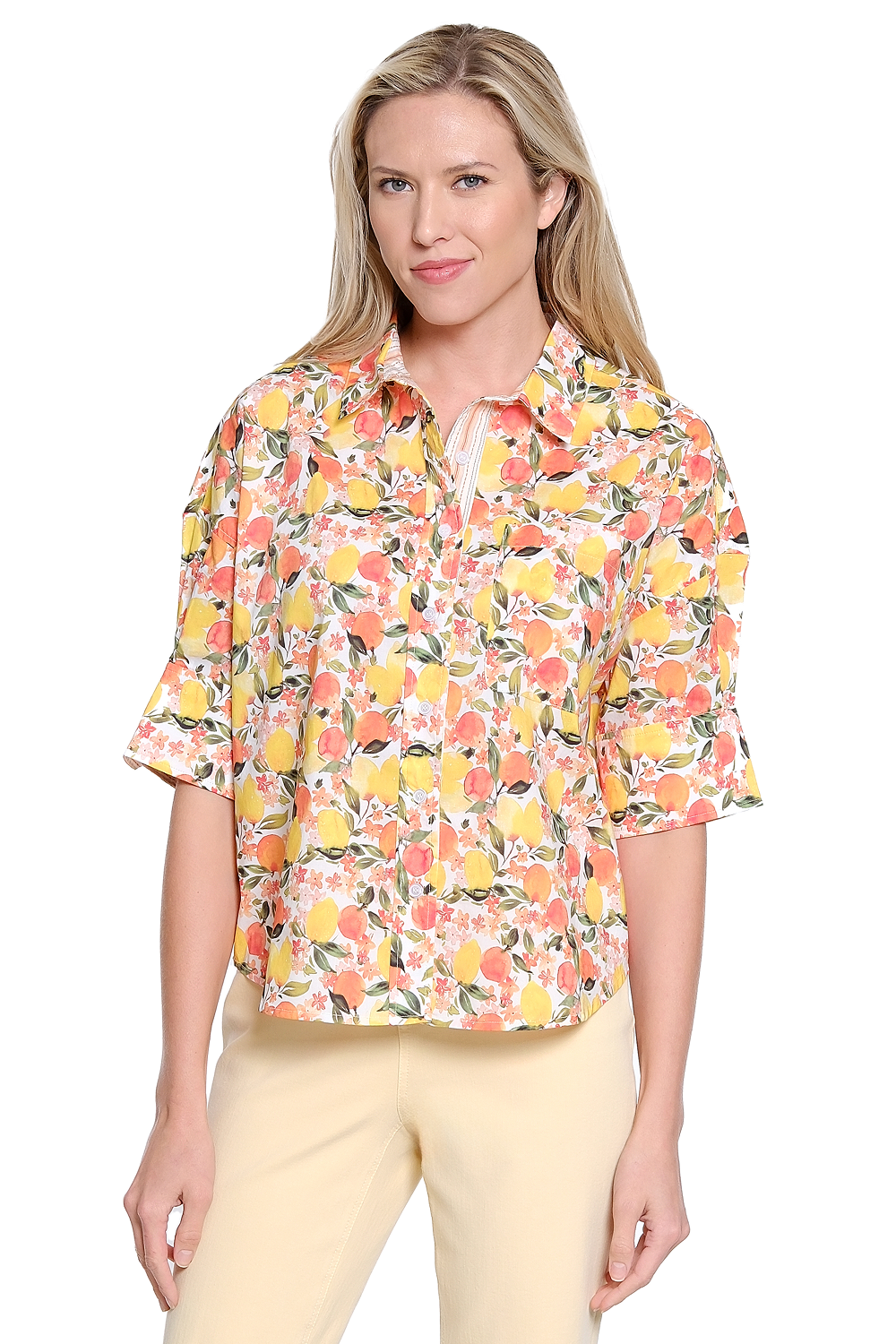 Multi Print Boxy Button Up - Missy