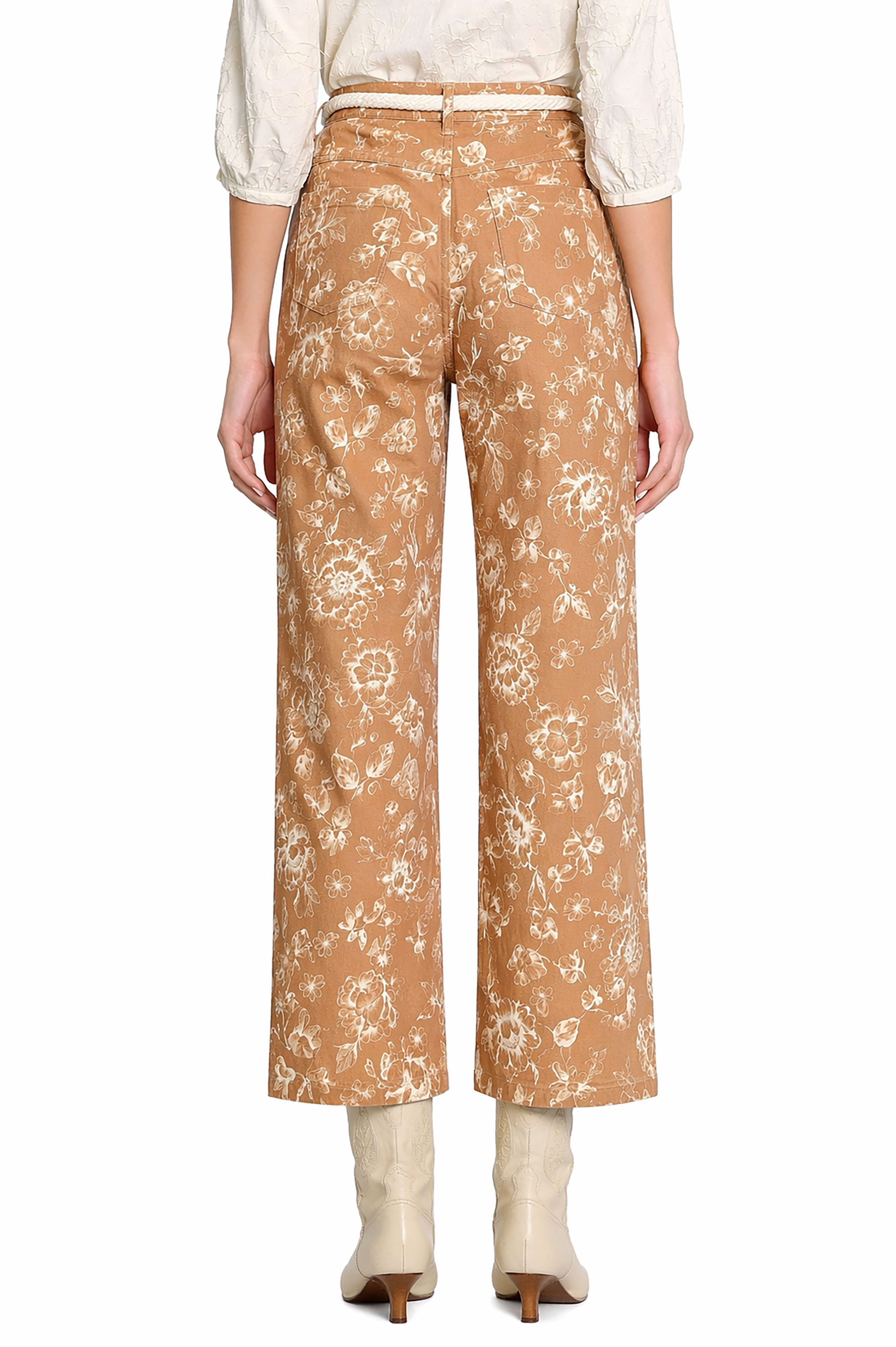 Printed Barrel Leg Pant - Dark Gold