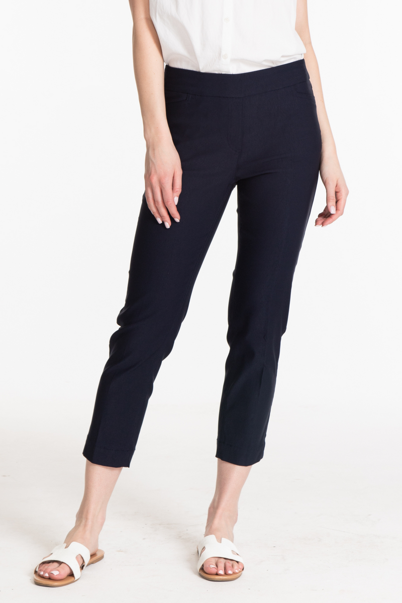 Plus Pull-On Crop Pant With Real Front & Back Pockets - Midnight