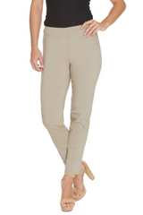 Plus Pull On Ankle Pant with Back Pockets - Stone