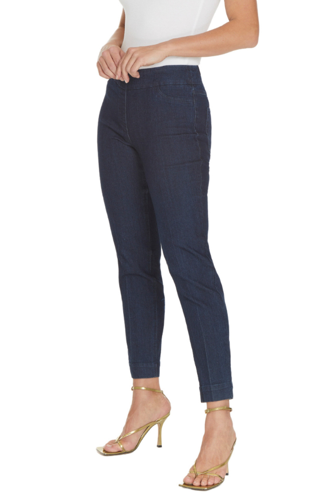 Pull-On Ankle Pant with Back Pockets - Denim