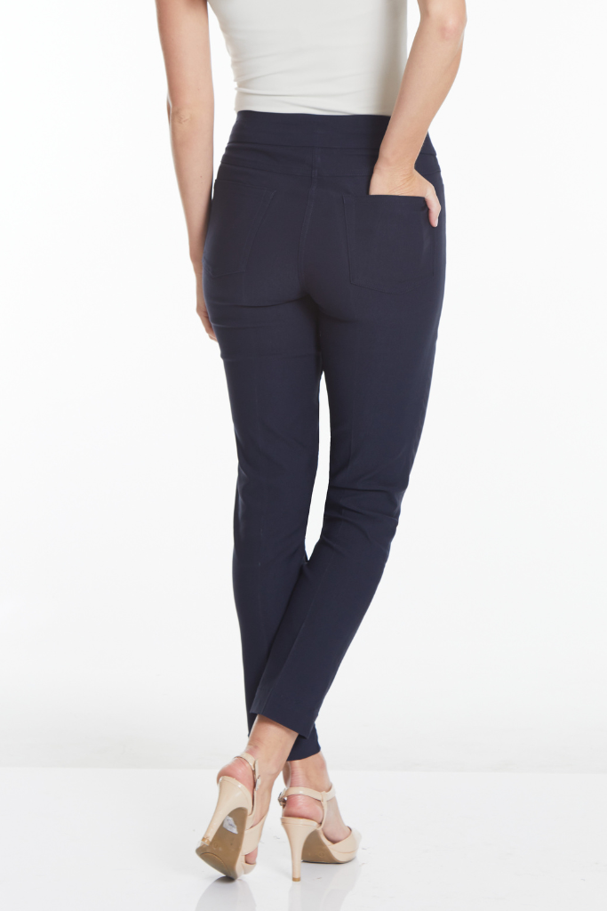 Solid Fine Line Twill Ankle Pant - Midnight Blue