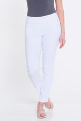 Solid Fine Line Twill Ankle Pant - Petite - White