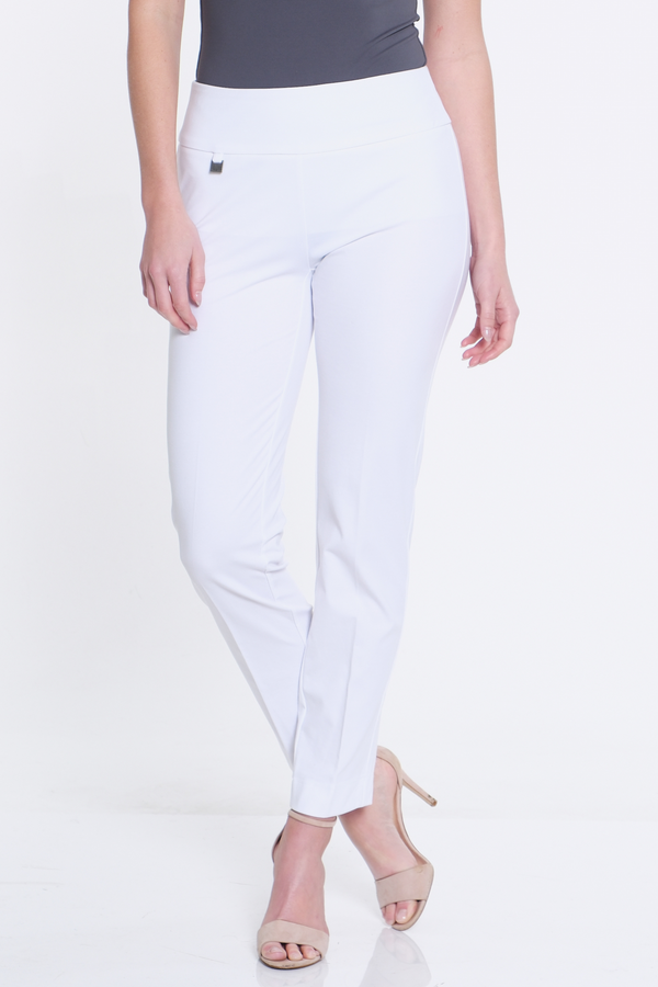 Plus Size White Elastic Waist Pants