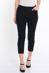 Plus Pull-On Crop Pant With Real Front & Back Pockets - Black