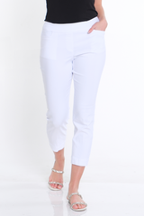 Pull-On Crop Pant With Real Front & Back Pockets - White