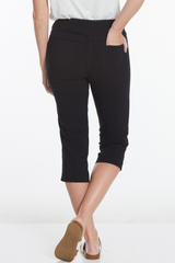 Pull On Black Capri Pants With Pockets