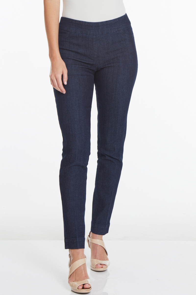 PULL ON NARROW LEG PANT - Denim