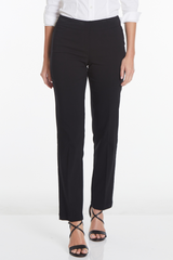 Pull-On Solid Relaxed Leg Pant With Faux Front Pockets - Black