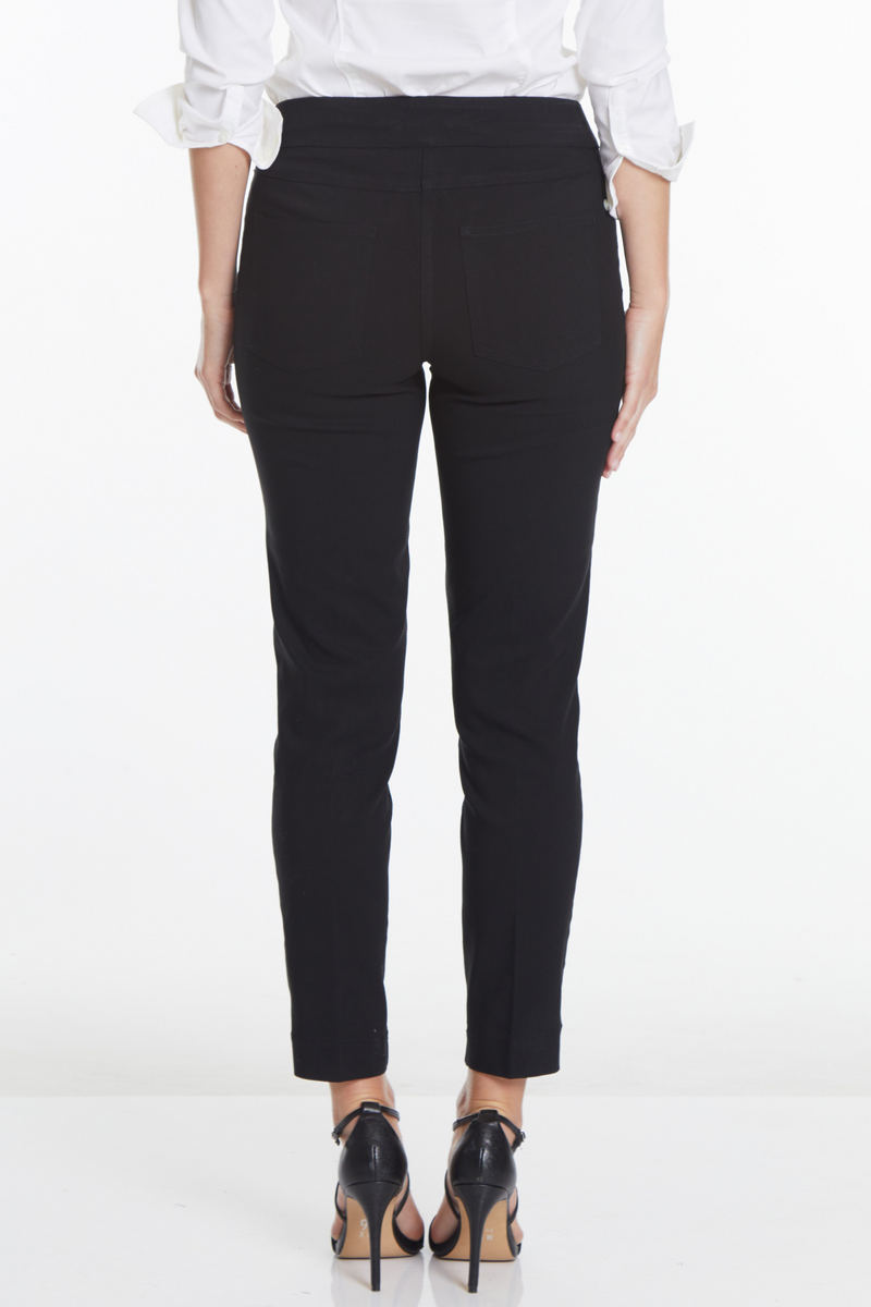 Plus Size Black Ankle Pants with Back Pockets