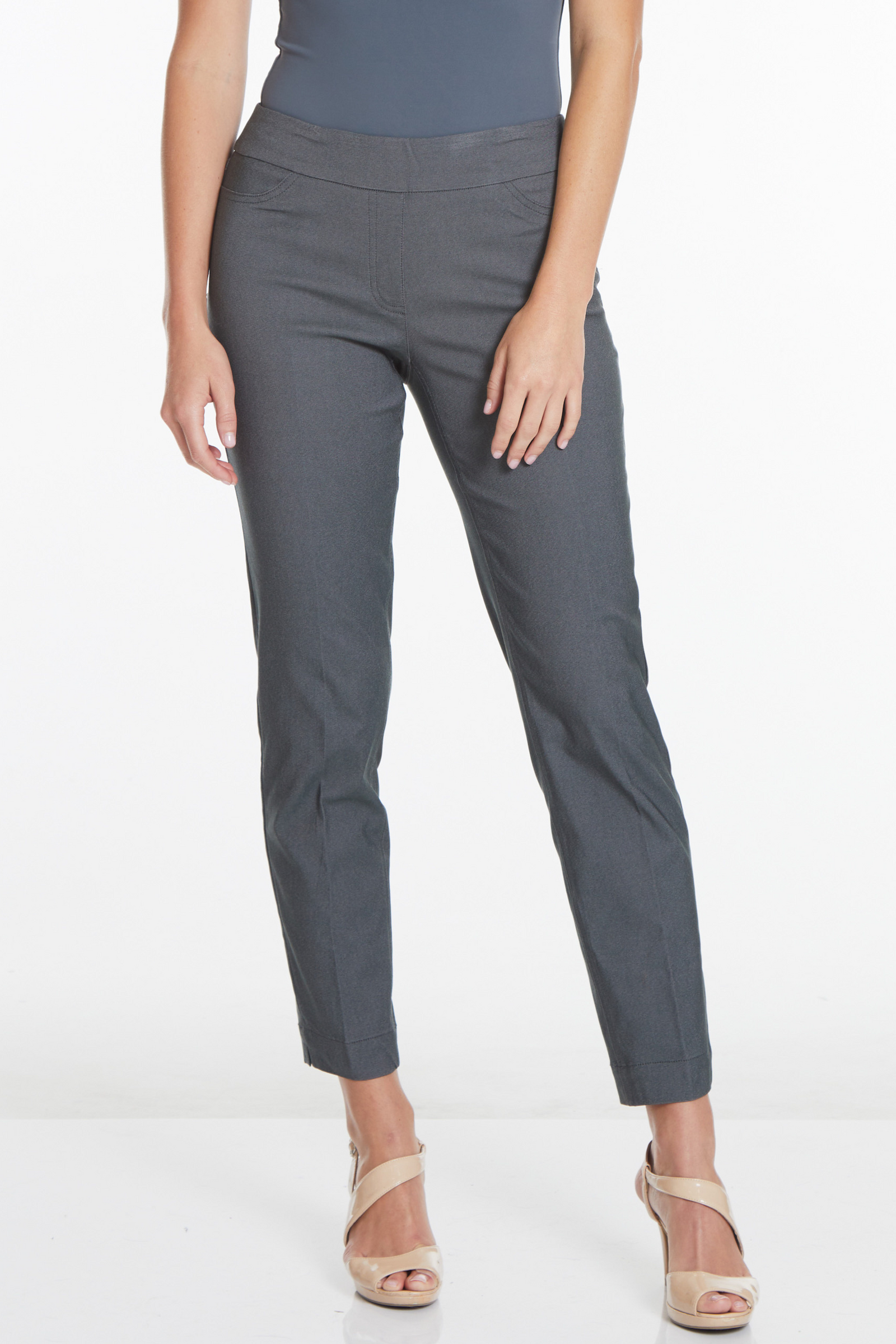 Pull-On Charcoal Ankle Dress Pants – Slimsation By Multiples