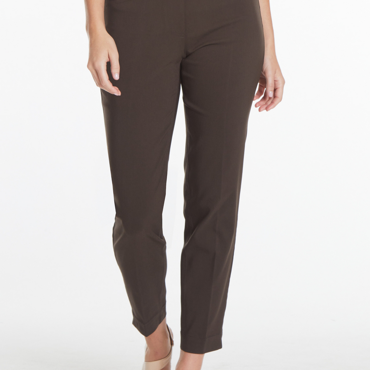 Pull-On Chocolate Brown Ankle Pants – Slimsation By Multiples