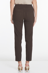 Plus Size Pull On Ankle Pants - Chocolate Brown