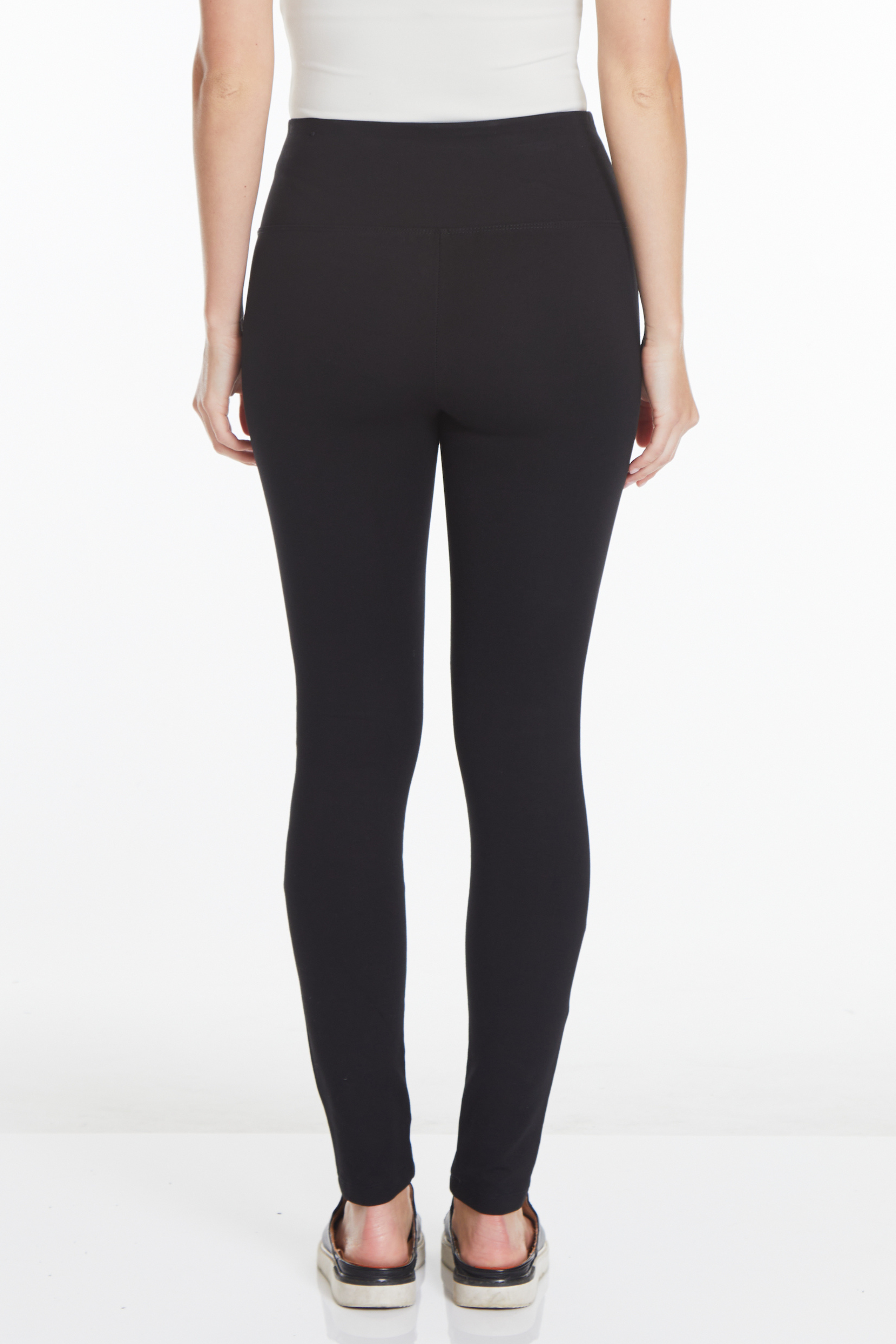 Wide Band Pull-On Ankle Legging - Black