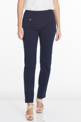Petite Elastic Waist Ankle Pants - Midnight