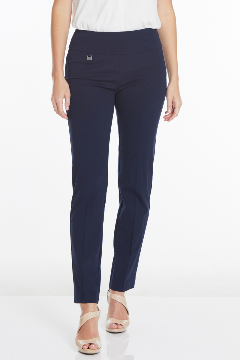 Petite Elastic Waist Ankle Pants - Midnight