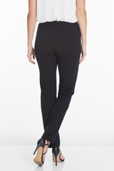 Petite Elastic Waist Ankle Pants - Black