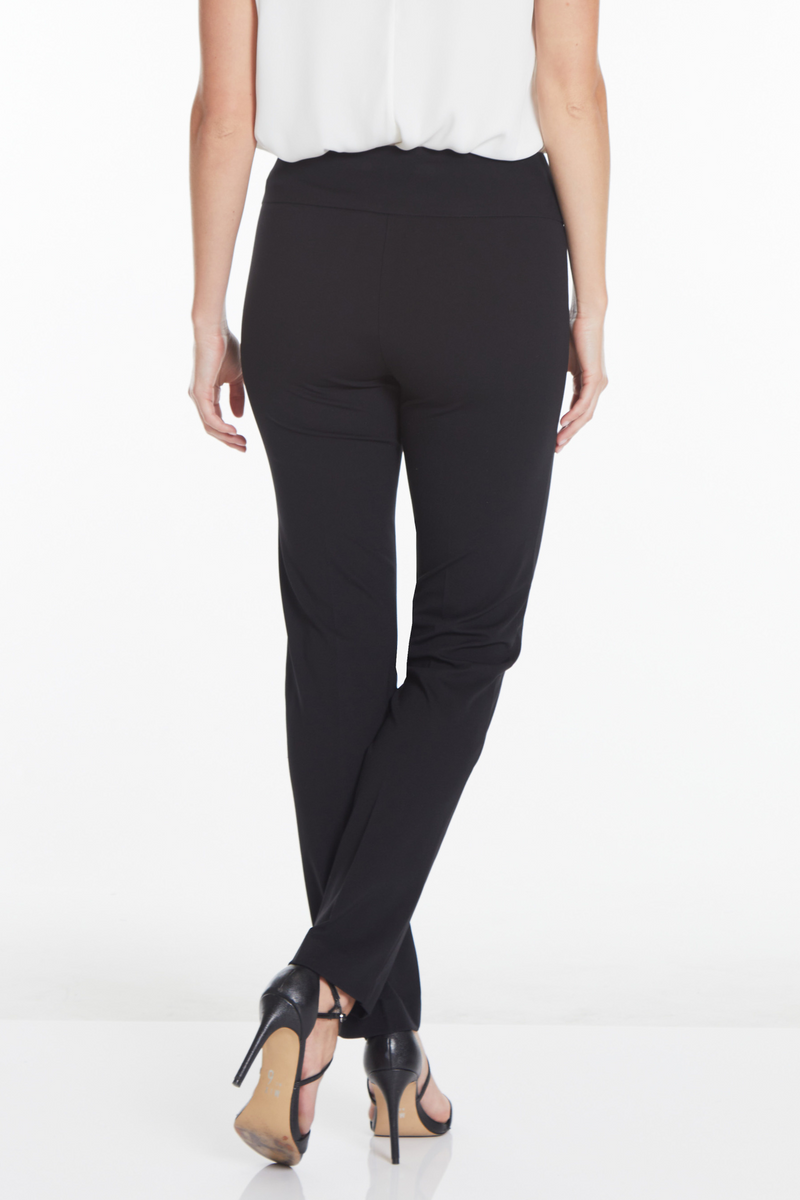 Petite Elastic Waist Ankle Pants - Black