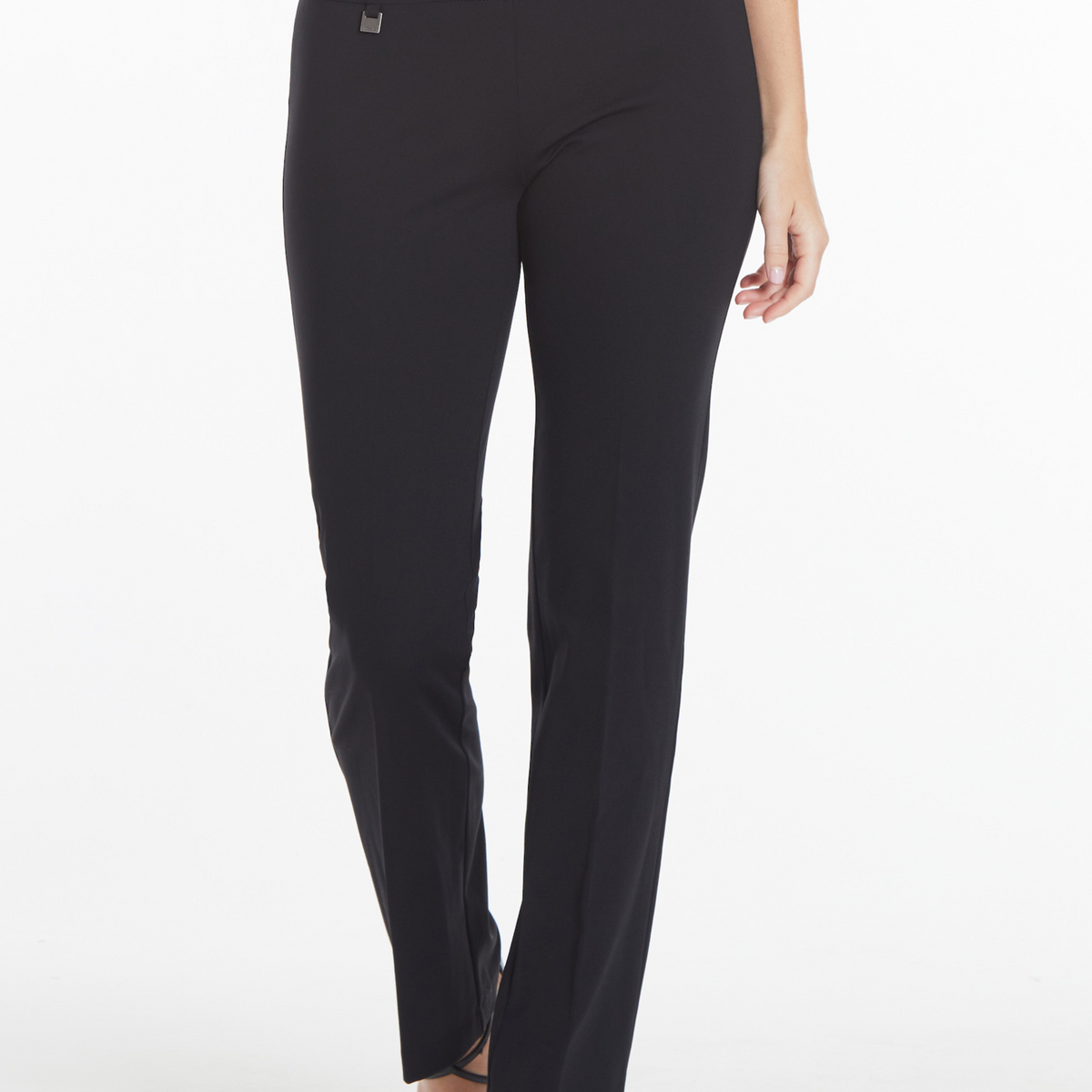 Salsation サルセーション Wide pants (XS size) Wide Band Pull On Solid EASE-Y-Fit Knit Relaxed Pant - Black