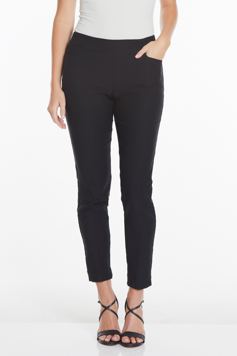 Black Pull On Ankle Pants with Real Pockets