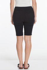 Plus Size Black Pull On Walking Shorts With Pockets