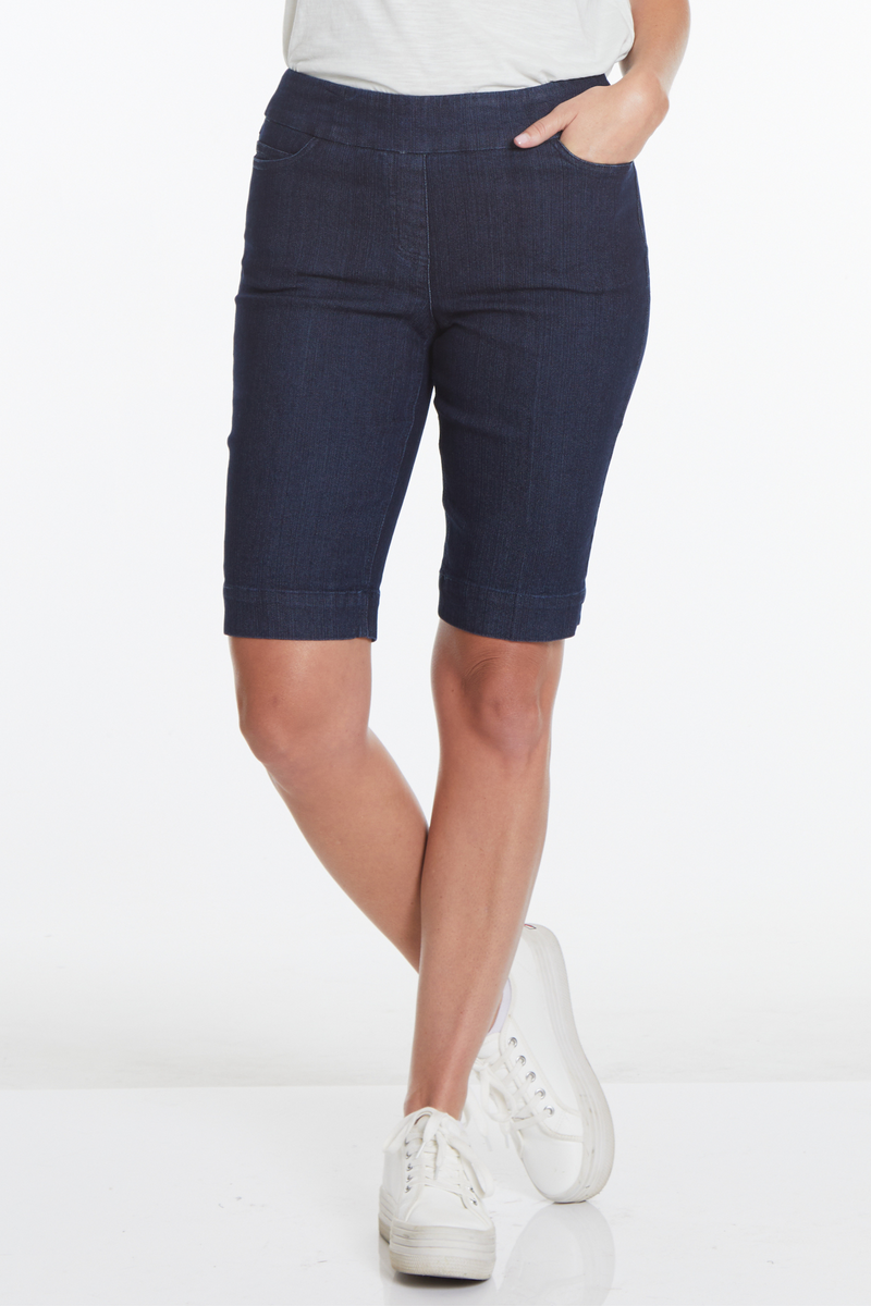 PLUS Pull-On Walking Short with Real Pockets - Denim