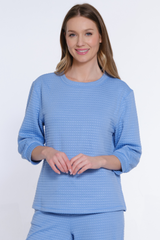 Jacquard Knit Top - Cornflower