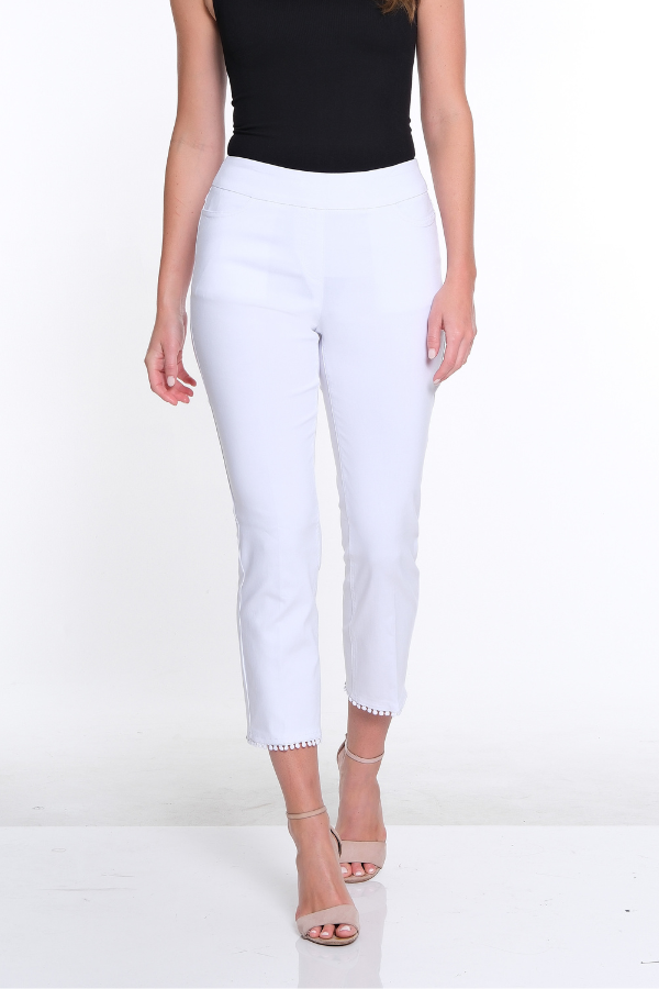 Denim Crop Pant - Petite - White