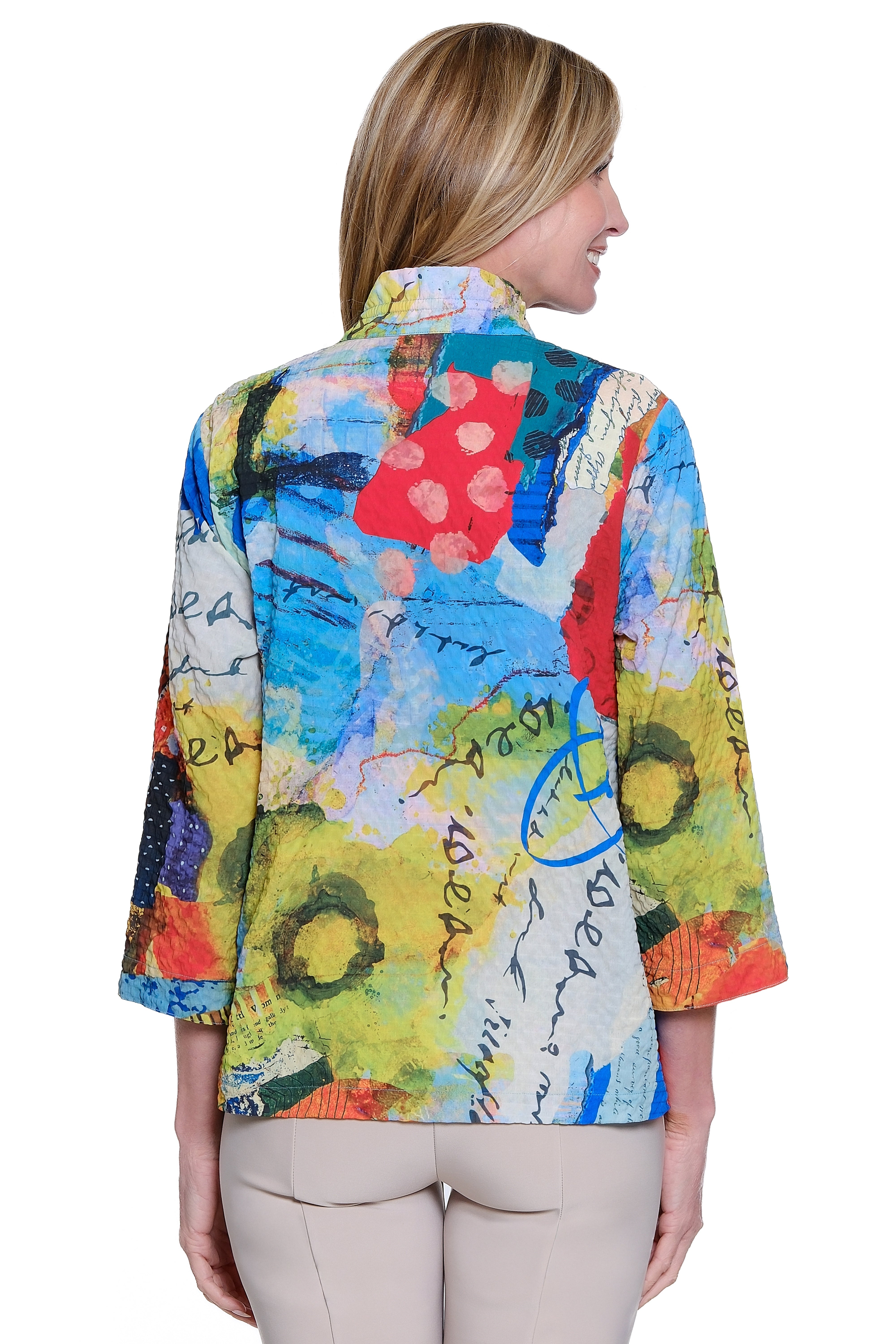 Printed Button Front Top - Abstract Multi - view 2