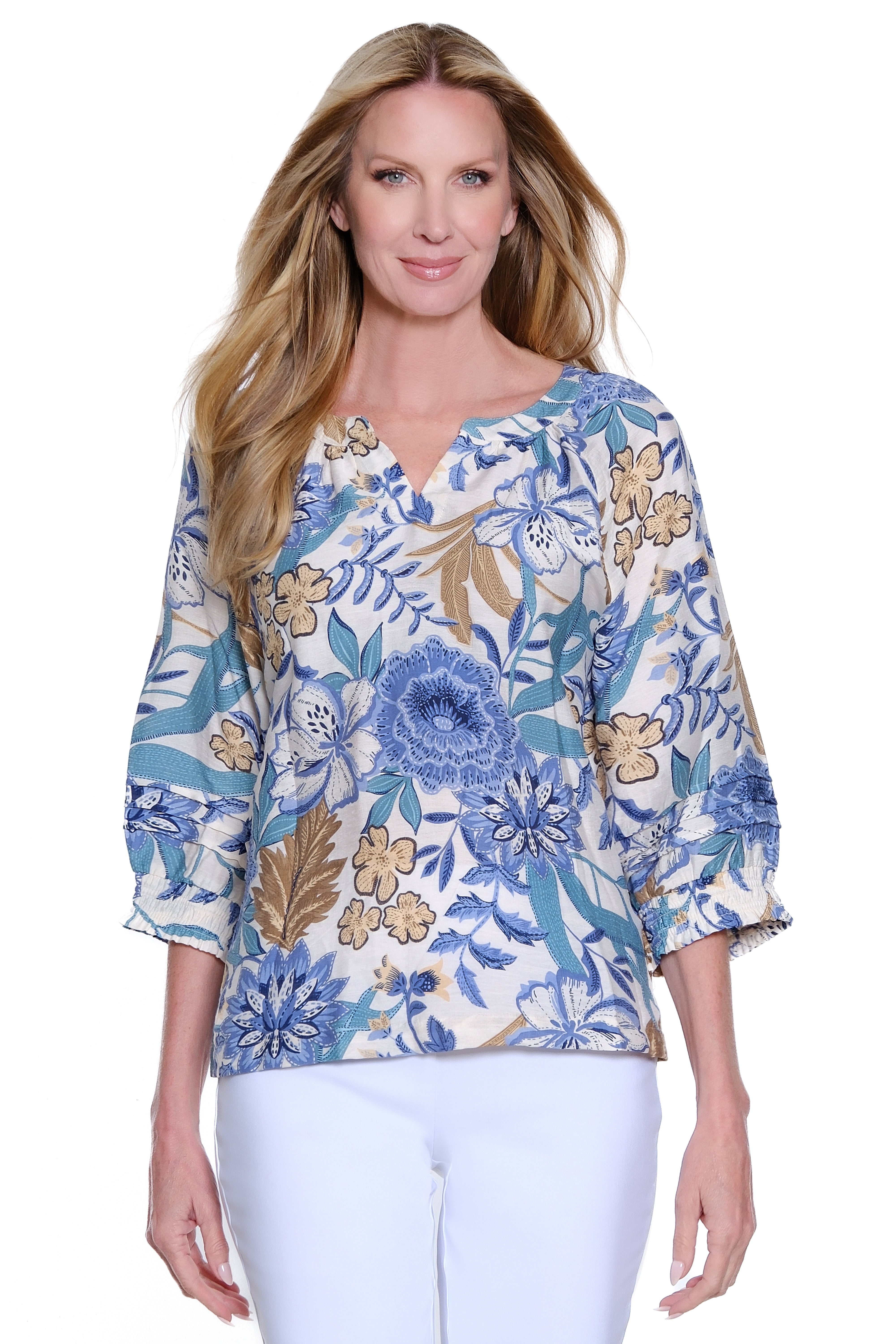 Printed Woven Pop-Over - Floral Multi