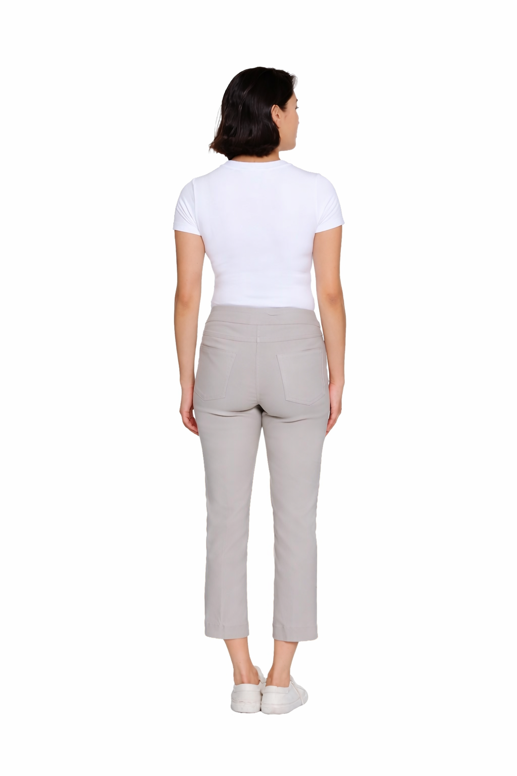 Pull-On Crop Pant With Real Front & Back Pockets - Dove Grey