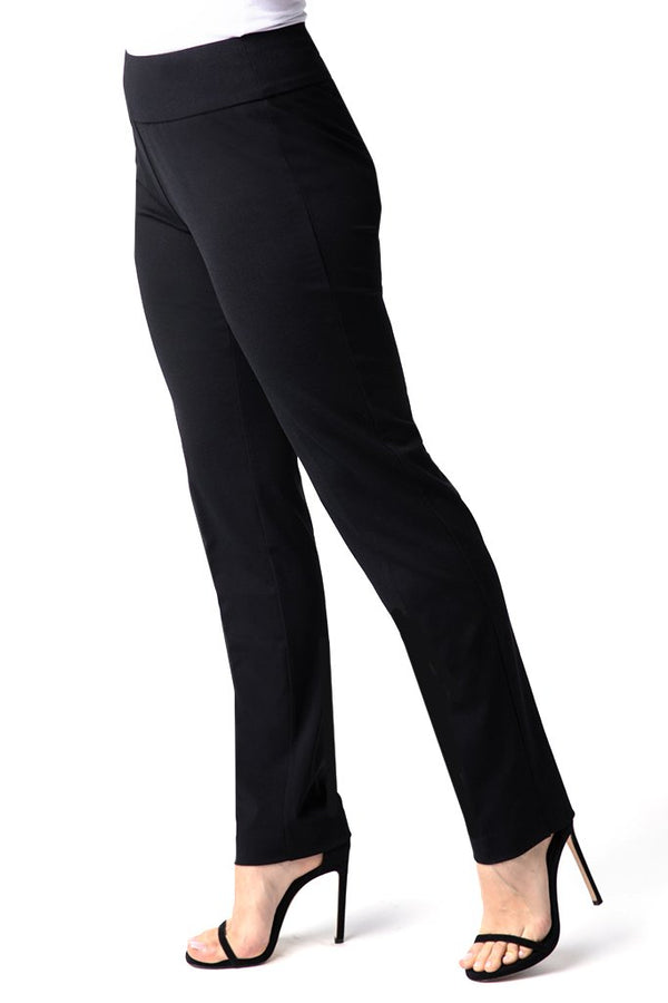 ANKLE Women's Wide Band Pull On Pant with Tummy Control (M2623P)-BLACK –  The Total Look