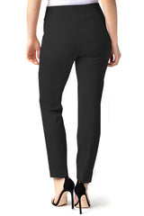 Wide Band Elastic Waist Pull On Ankle Pant - Black