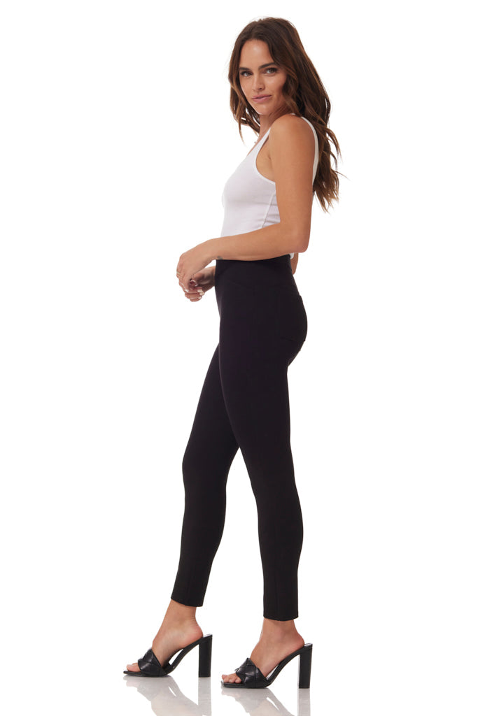 "Ultra" Pull-On Crop Legging - Black