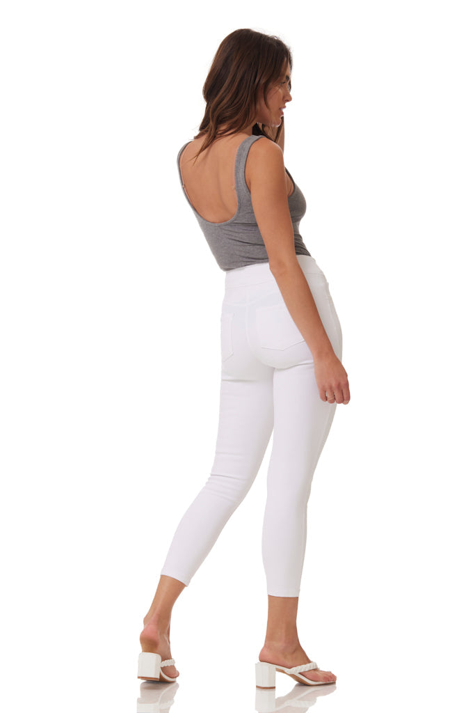 "Ultra" Pull-On Crop Jegging - Dark Indigo