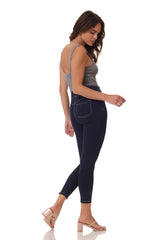 "Ultra" Pull-On Crop Jegging - Dark Indigo