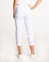 Snap Crop with Pockets - White