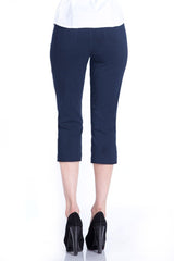 Pull-On Capri Pant With Pockets - Midnight