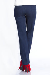 Pull-On Solid Relaxed Leg Pant With Faux Front Pockets - Denim