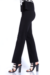 Pull-On Solid Relaxed Leg Pant With Faux Front Pockets - Black