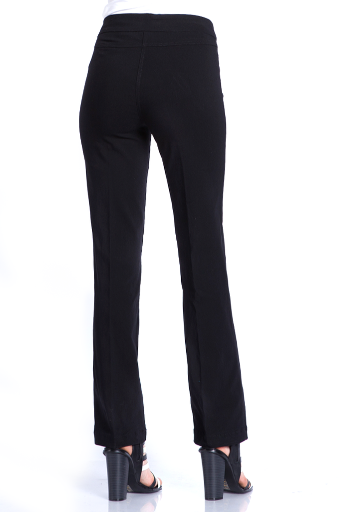 Pull-On Solid Relaxed Leg Pant With Faux Front Pockets - Black ...