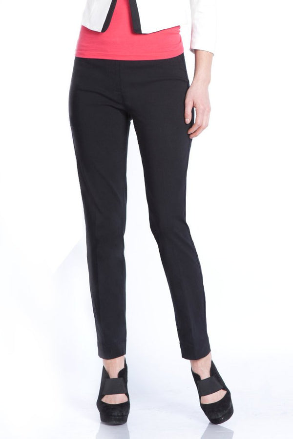 Plus Pull On Ankle Pant with Back Pockets- Black