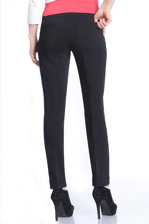 Plus Pull On Ankle Pant with Back Pockets- Black