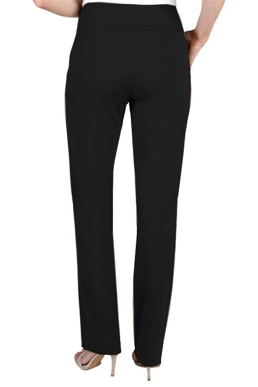 WIDE BAND PULL ON RELAXED LEG PANT - Black