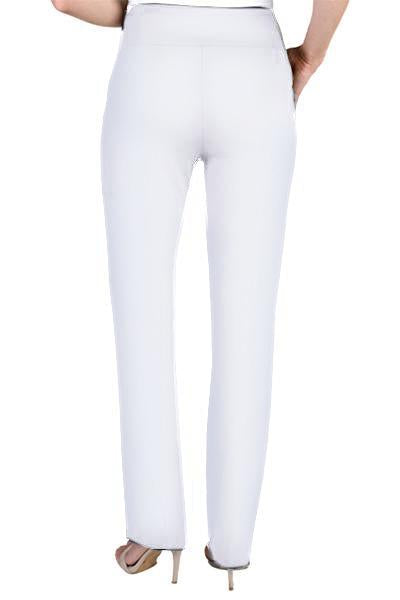 WIDE BAND PULL ON RELAXED LEG PANT - White