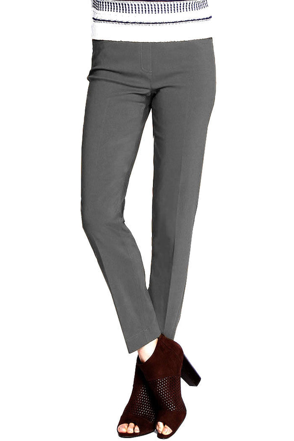 Pull-On Ankle Pant with Back Pockets - Charcoal